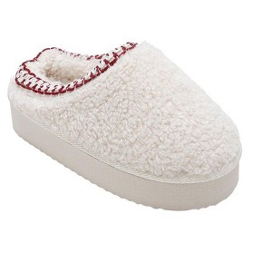 Kensie Girl’s Slippers - Cozy House Slippers for Kids with Fuzzy Faux Shearling Upper and Platform Sole - 1 of 4