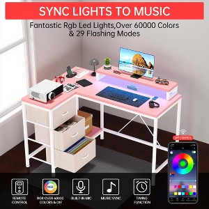 L Shaped Gaming Desk with 3 Drawers, Reversible Home Office Desks with Power Outlets, Computer Desk with USB Port and Host Stand, Corner Desk - 1 of 4