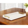 HomeRoots 16" Wood Faux Shagreen Serving Tray With Handles - 2 of 4