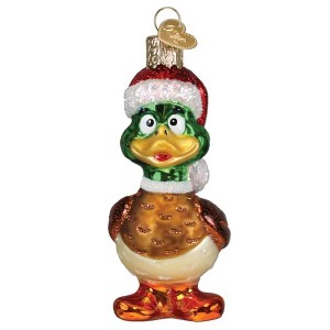 Old World Christmas Blown Glass Ornament for Christmas Tree, Silly Santa Duck - 1 of 4