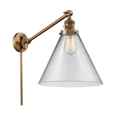 Cone - 1 Light Swing Arm Wall Sconce In Industrial Style-16 Inches Tall and 12 Inches Wide