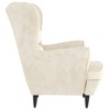 vidaXL Cream Velvet Armchair - Cozy Upholstered Accent Chair with Sturdy Plywood Frame, Perfect for Living Room, Bedroom, or Office - 4 of 4