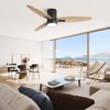 Sofucor 56'' Flush Mount Ceiling Fan with Lights and Remote Black - 4 of 4