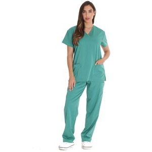 Just Love Scrub Set - 6 Pocket Medical Uniform - (V-Neck with Cargo Pant Nurse Set) - 1 of 3
