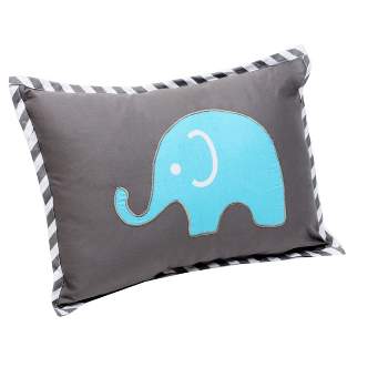 Bacati - Elephants Aqua/Lime/Grey Throw Pillow