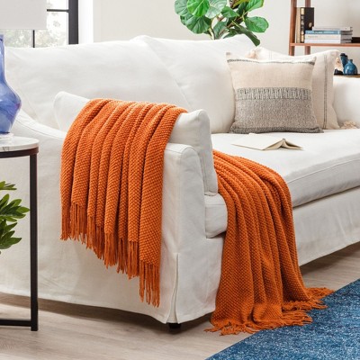 Chanasya Round Pearl Knit Throw Blanket with Tassels
