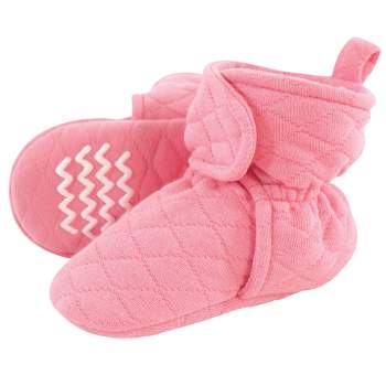 Hudson Baby Infant and Toddler Girl Quilted Booties, Begonia