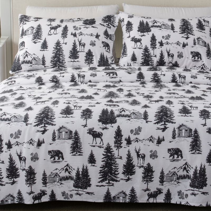 Great Bay Home Cotton Printed Flannel Sheet Set, 1 of 8