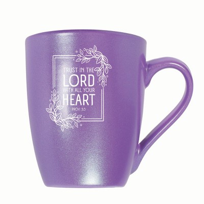 Elanze Designs Trust In The Lord With All Your Heart 10 ounce New Bone China Coffee Tea Cup Mug, Passion Purple