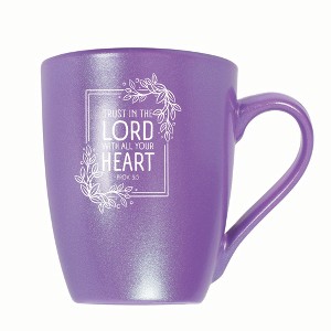Elanze Designs Trust In The Lord With All Your Heart 10 ounce New Bone China Coffee Tea Cup Mug, Passion Purple - 1 of 4