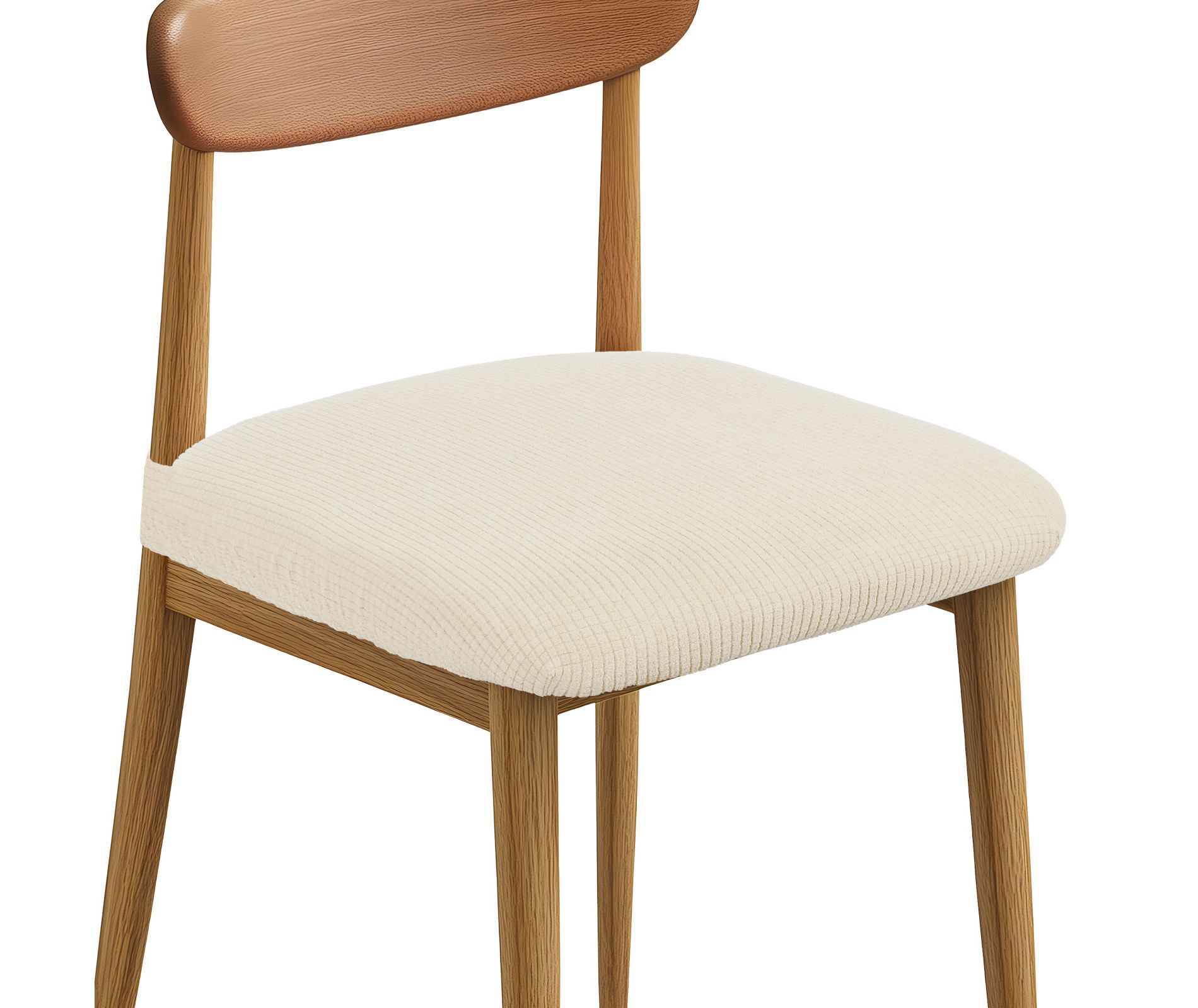 Unique Bargains Washable Stretch Soft Dining Chair Cushion Covers 2 Pcs Beige