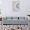 3 Seater Modular Sofa Couch with Chenille Fabric, U Shaped Sectional Sofa with Movable Ottoman, Modern Modular Sofa for Living Room or Apartment-Koiai - 2 of 4