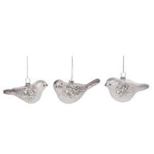 Transpac Glass 4.75 in. Multicolored Christmas Bird Ornament Set of 3 - 1 of 2
