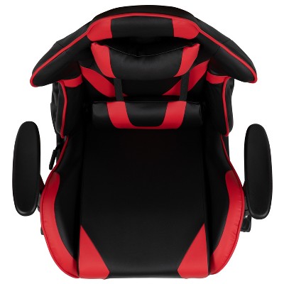 X30 Ergonomic Red Leather Gaming Chair with Reclining Back and Footrest