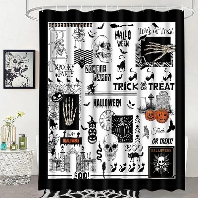 LunaLulinlk Halloween Shower Curtain with Hooks