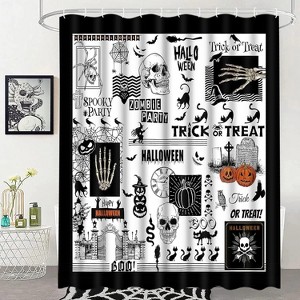 LunaLulinlk Halloween Shower Curtain with Hooks - 1 of 4