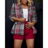 YesFashion Women Casual Long Sleeve Color Block Fahion Fall Laple Open Front Office Work Suits Blazer Jackets Streetwear - 3 of 4