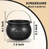 4E's Novelty 7.5" Halloween Plastic Cauldron, Durable Black Cauldron For Party Supplies, Large Halloween Candy Bowl, Perfect Halloween Decor - 2 of 4