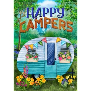Spring Happy Campers Floral House Flag 28 x 40 Briarwood Lane - 1 of 4