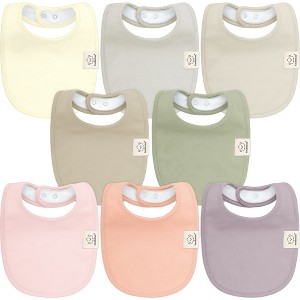 KeaBabies 8pk Organic Baby Bibs for Boy, Baby Drool Bib for Baby Boys and Girls, Newborn Teething Bibs - 1 of 4