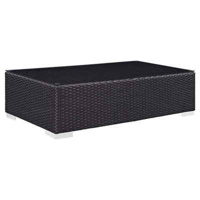 Convene Rectangle Outdoor Patio Coffee Table - Espresso - Modway