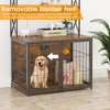 Whizmax Dog Crate Furniture,Wooden Dog Crate End Table with Flip Top and Movable Divider,42.5 Inch Dog Cage with Storage Shelves,Large Dog Kennel Indoor Furniture with 3 Doors,42.5"L*27.1"W*63.7"H, - 4 of 4