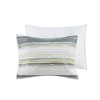 Sapphtopaz 6-Piece Watercolor Coastal Stripe Reversible Quilt Set, Printed Sheet Set with Throw Pillows, Sheets Bed Set for Women, Men, Kids & Teens - 2 of 4