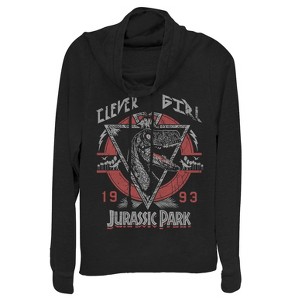 Juniors Womens Jurassic Park Clever Girl Cowl Neck Sweatshirt - 1 of 3