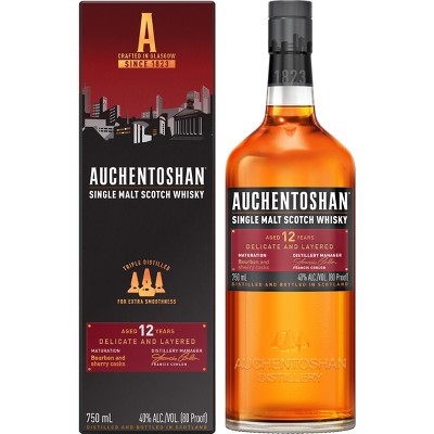 Auchentoshan Single Malt 12 Year Old Scotch Whiskey - 750ml Bottle