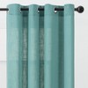 Chanasya 2pk Light Filtering Textured Grommet Semi Sheer Solid Window Curtain Panels - Set of 2 - 2 of 4