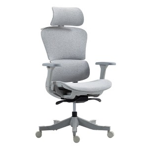 HomeRoots Set of Two Gray Adjustable Height Swivel Rolling Office Chair - 1 of 4