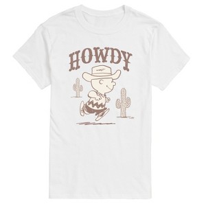 Men's - Peanuts - Howdy Charlie Brown- Men's Short Sleeve Graphic T-Shirt Short Sleeve Graphic T-Shirt - 1 of 4