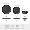 SEVOBAL 12-Piece Stoneware Dinnerware Set Microwave Dishwasher Friendly Stackable Matte Glaze Plates Bowls Service for 4, Black, 10"*10"*2.4" - 3 of 4