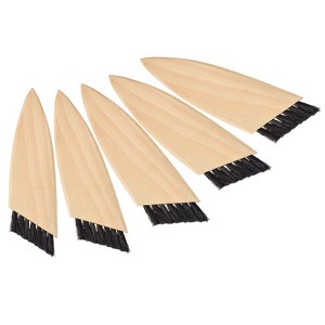Unique Bargains Portable Household Horsehair Shoes Cleaning Brush with Wood Handle 5 Pcs - 1 of 4