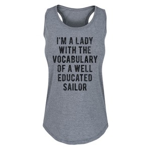 Women's - Instant Message - Vocabulary of a Well Educated Sailor Graphic Racerback Tank - 1 of 4