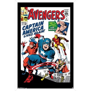 Trends International Marvel Comics - Avengers - Captain America - Comic Cover #4 Framed Wall Poster Prints - 1 of 4