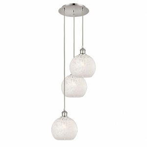White Mouchette - 3 Light Cord Hung Multi Pendant In Modern Style-36 Inches Tall and 14.5 Inches Wide - 1 of 1