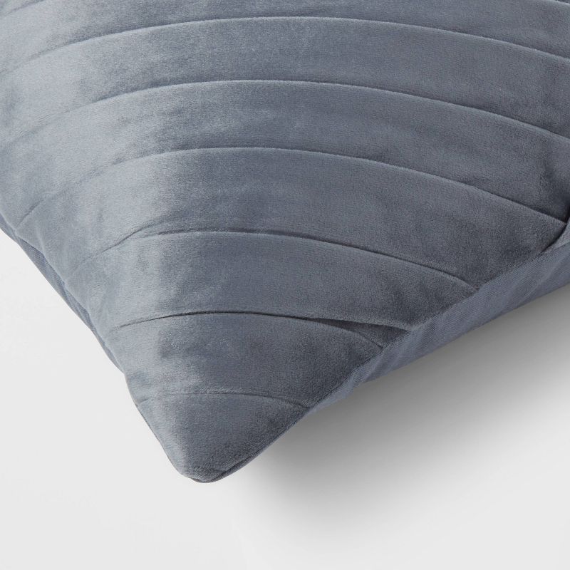 14&#34;x20&#34; Luxe Oblong Velvet Pleated Decorative Pillow Slate Blue - Threshold&#8482;, 4 of 5