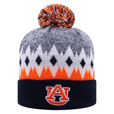 NCAA Auburn Tigers Men's Jagged Knit Cuffed Beanie with Pom