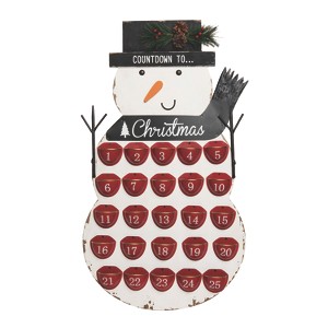 Transpac Wood 28 in. Multicolor Christmas Snowman Countdown Decor - 1 of 4