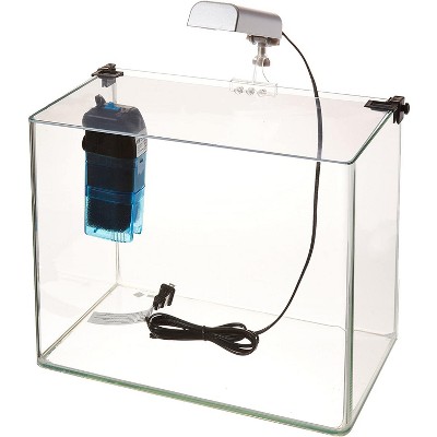 Penn-Plax Curved Corner Glass Aquarium Kit, Filter, LED Light, Float Glass for Maximum Viewing 5 Gallon