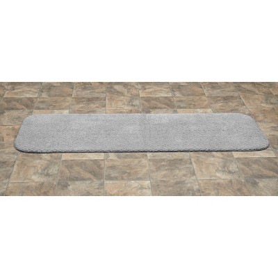 Platinum Gray Nylon Washable Bath Rug Runner