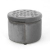 CAVINAS Velvet Ottoman Bench, Round Ottoman Foot Rest with Tufted Top, Work as End Table and Ottoman, Button‑Tufted Accent Seat for Living Room - 2 of 4