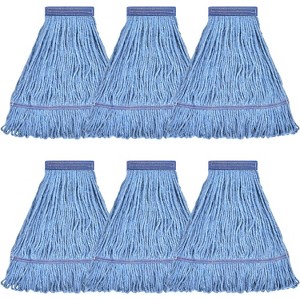 Matthew Commercial Mop Head Refill, 3-Pack - Built for High-Traffic Areas, Durable Blue Cotton Loop String for Daily Wet Mopping - 1 of 4