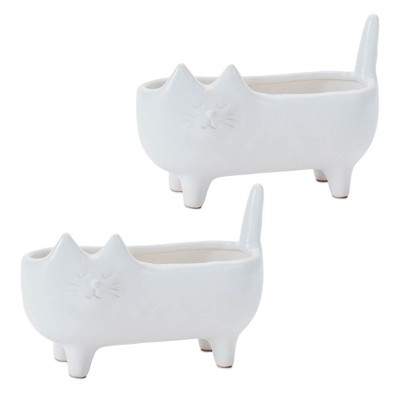 Ceramic Cat Planter (Set of 2)