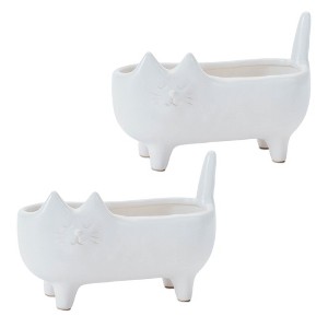 Ceramic Cat Planter (Set of 2) - 1 of 4