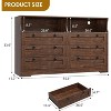 Dresser for Bedroom with Power Outlet, Modern 6 Drawer Dresser Wooden with LED Light, Large Capacity Storage Dressers Bedroom - 2 of 4