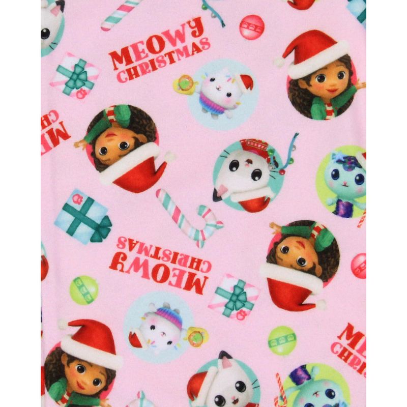 Gabby's Dollhouse Toddler Girls' Meowy Christmas Show Sleep Pajama Set Pink, 5 of 7