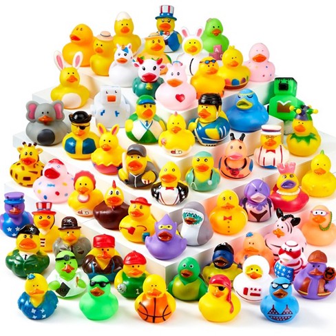 Syncfun 15 Pcs Rubber Ducks Bath Toys Birthday Gifts For Kids Random Assortment Mini Rubber Duckie Toys With Mesh Carry Bag Target