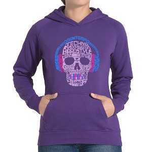 LA Pop Art Women's Word Art Hooded Sweatshirt - Styles of EDM Music - 1 of 4